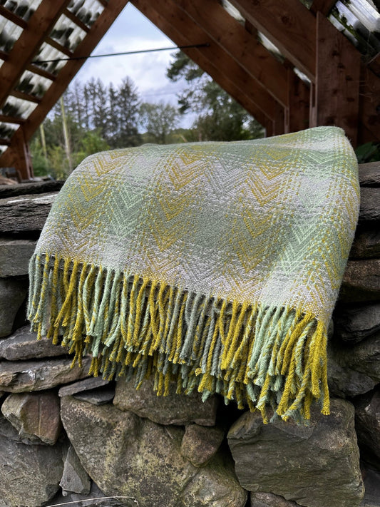 Cheviot Wool Throw - Rustic Green