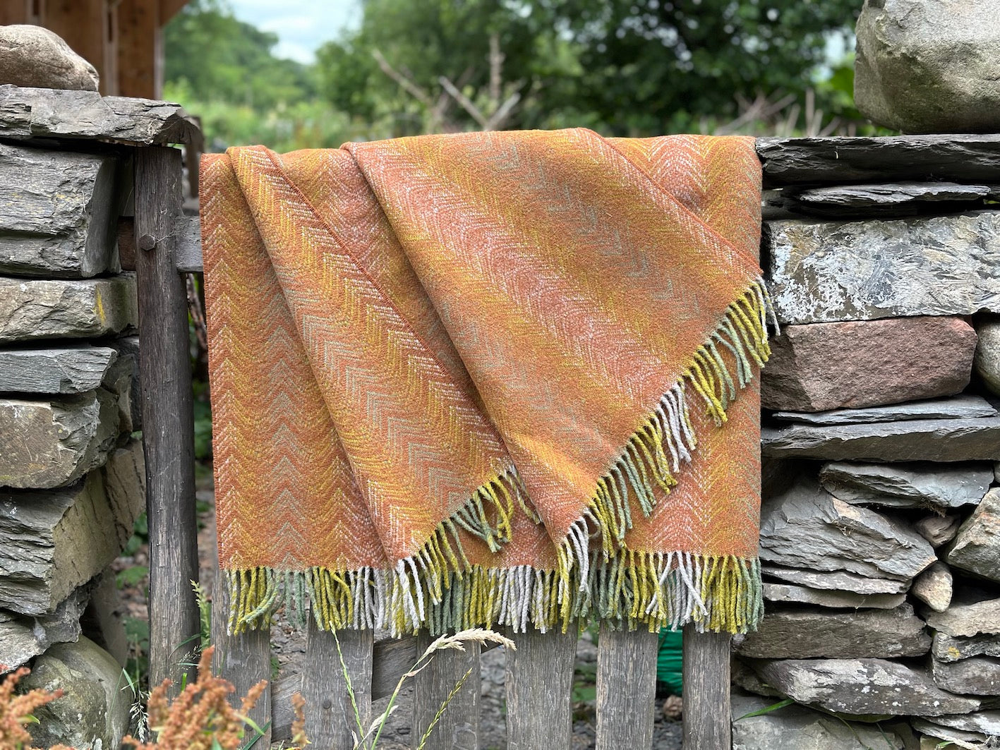 Cheviot Wool Throw - Burnt Orange