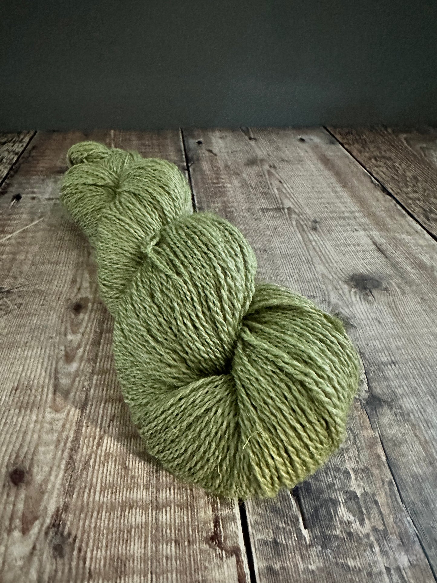 Hand Dyed 70% Cheviot & 30% Nettle 4ply yarn 100g Skein