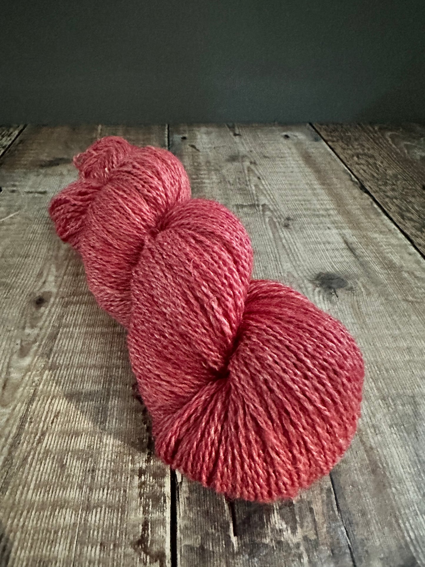 Hand Dyed 70% Cheviot & 30% Nettle 4ply yarn 100g Skein